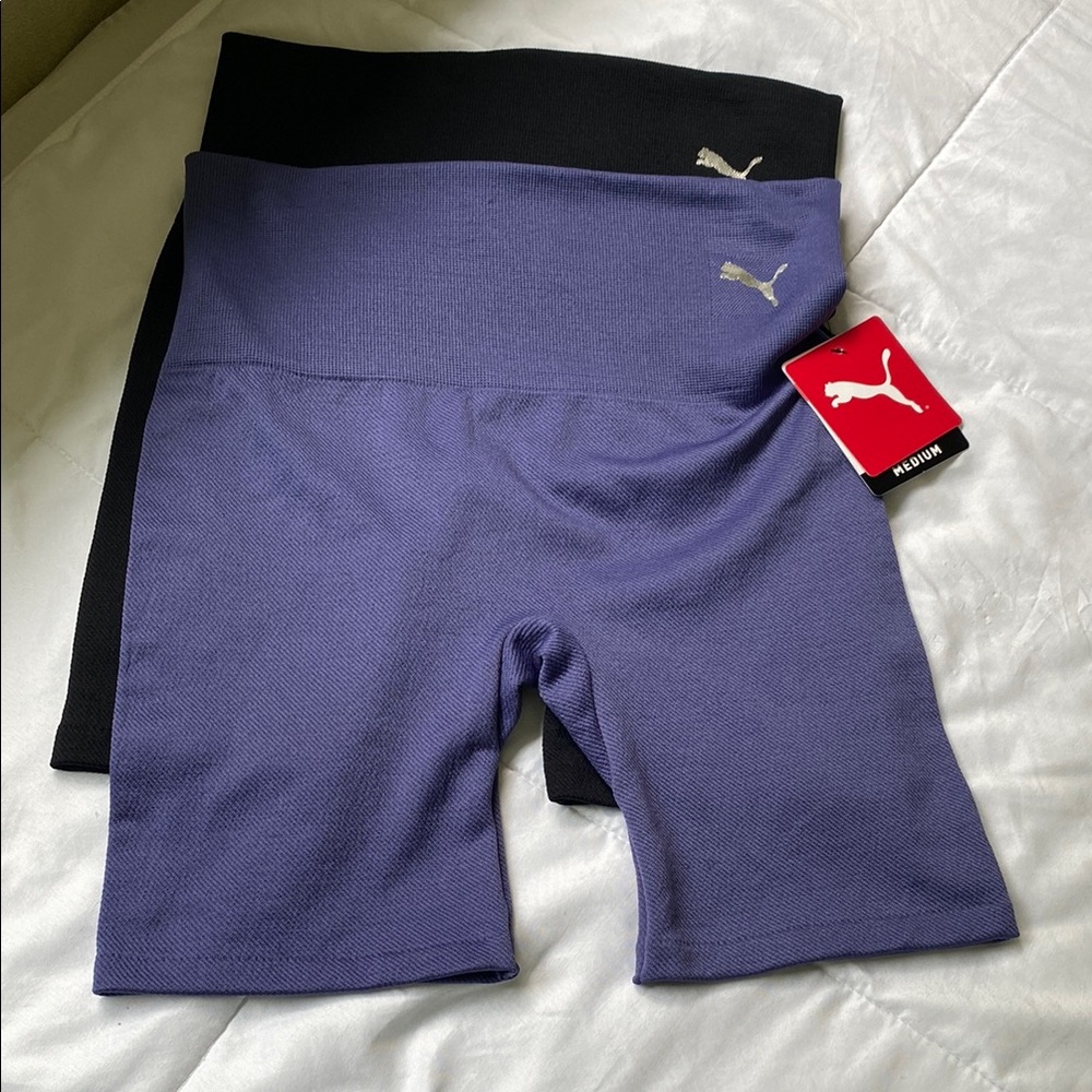 Puma Women's Purple and Black Shorts